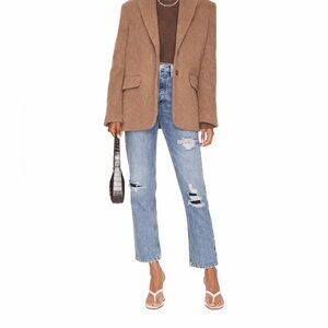 Topshop  EDITOR Jeans Rigid Straight Leg Distressed 26" W X 30" L